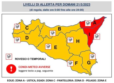 Meteo:  Allerta rossa nel Messinese, arancione nel  resto della Sicilia